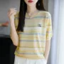 条纹短袖薄款夏季针织衫