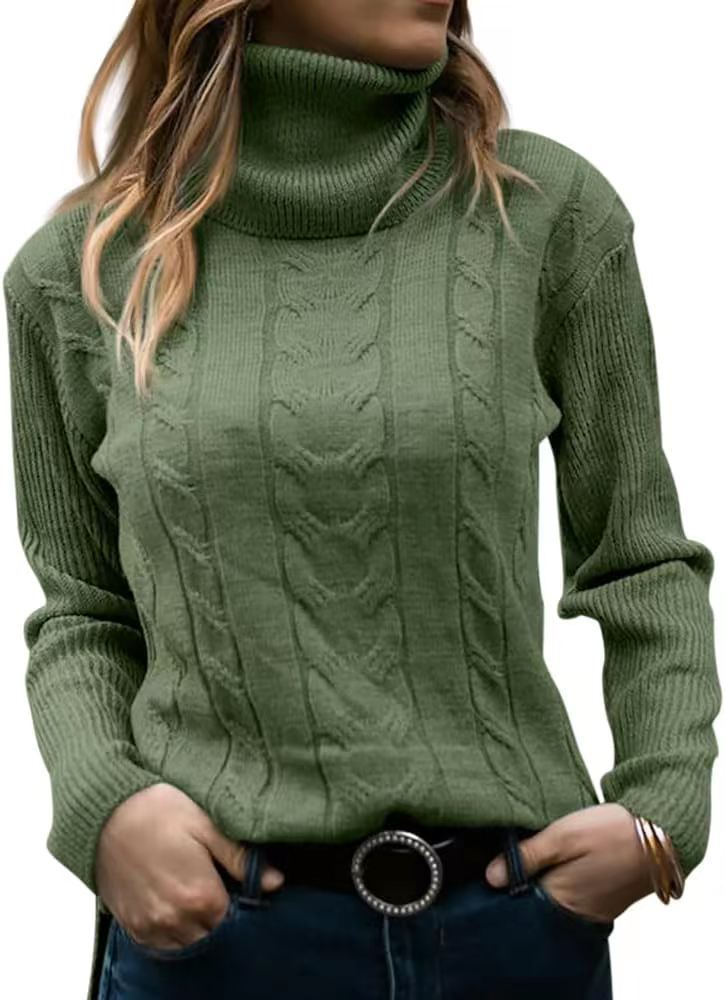 Dames herfst en winter nieuwe effen kleur coltrui retro lange mouwen dames trui_voghion.com