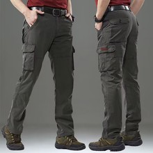 工装裤男春夏薄款多袋裤宽松直筒长裤纯棉跨境战术免烫透气长裤子