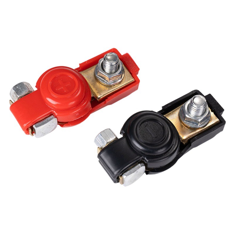 Al por mayor batería chuck tirón rápido rojo y azul conector de la batería del coche batería extraíble pila cabeza clip