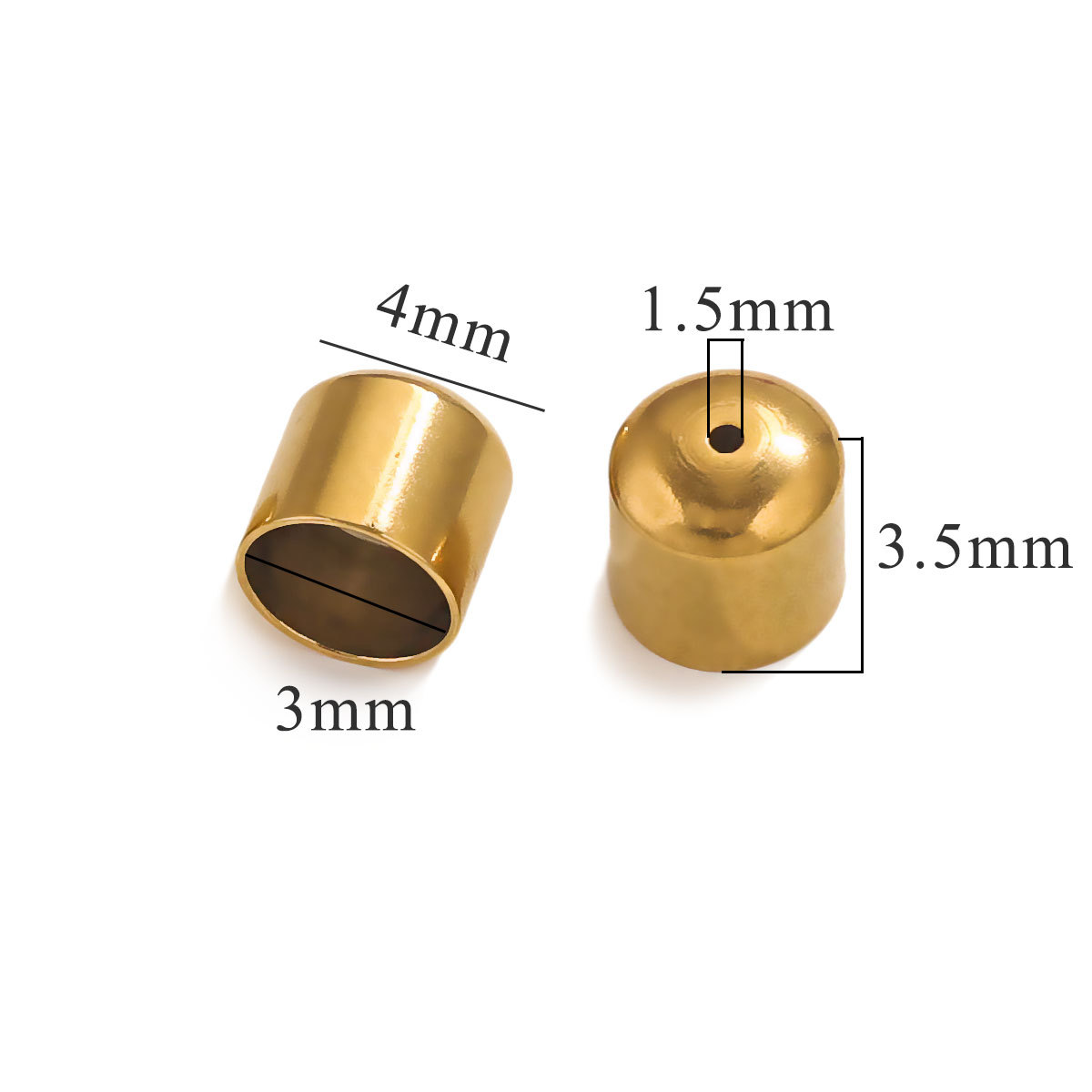 Simple Style Style 10 PCS/Package 7 * 8mm Hole 6~9.9mm 304 Stainless Steel Fish CAP Head Accessories Beads Jewelry Buckle