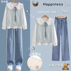 高校の学生2025の新型春秋学院の風のスーツの中学校の女子学生の韓国版のゆったりしている青少年の婦人服