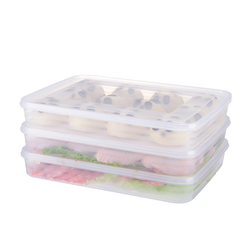 The dumpling box can be stacked with a large multi-layer refrigerator crisper quick-frozen dumpling non-stick bottom dumpling holder food storage box