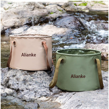 户外折叠水桶大容量自驾游车载露营家用储水水箱便携军用军绿色