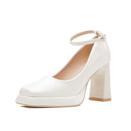993-0 waterproof platform new versatile summer sexy one-word strap toe sandals women's thick heel fashion square toe shoes