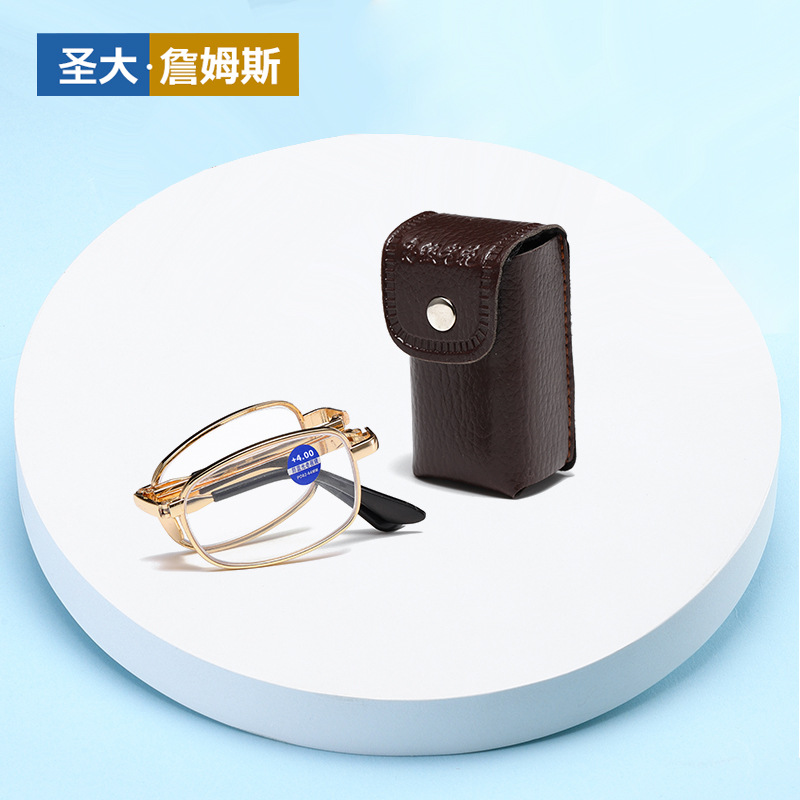 Folding portable presbyopic glasses with box HD anti-blue light presbyopic glasses men and women can be hung to be presbyopic glasses factory wholesale