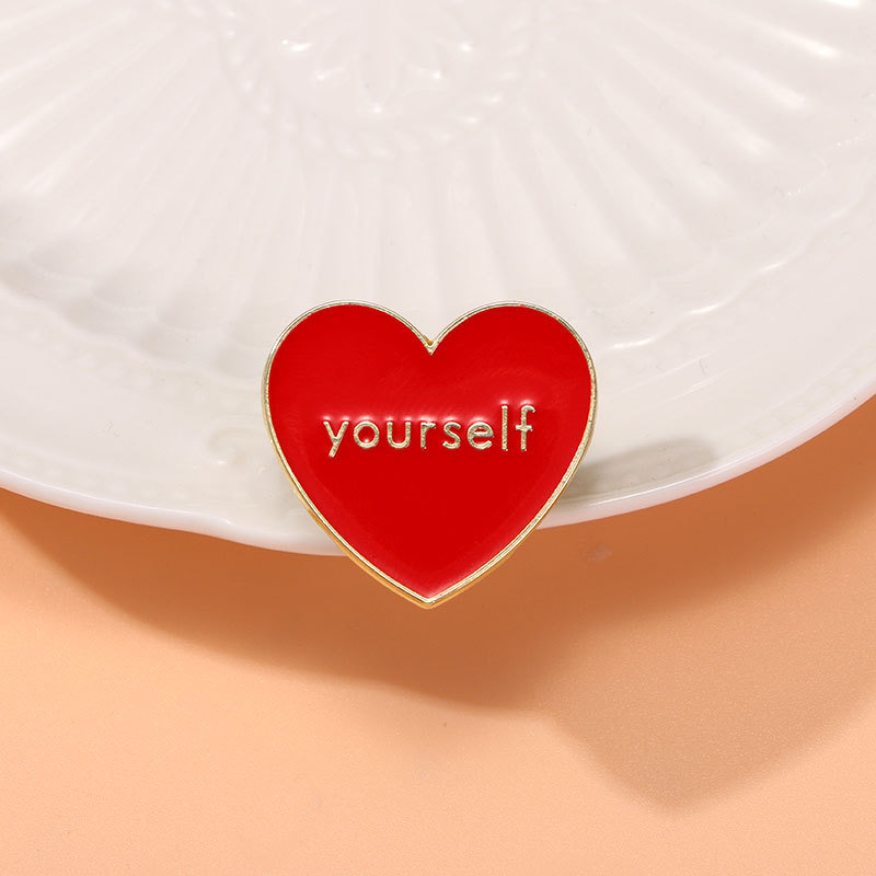 6g Weight Cute Pin Letter Heart Shape Alloy Enamel Unisex Brooches