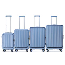 侧开口行李箱女拉杆箱男万向轮海关锁旅行箱登机箱可扩展简约