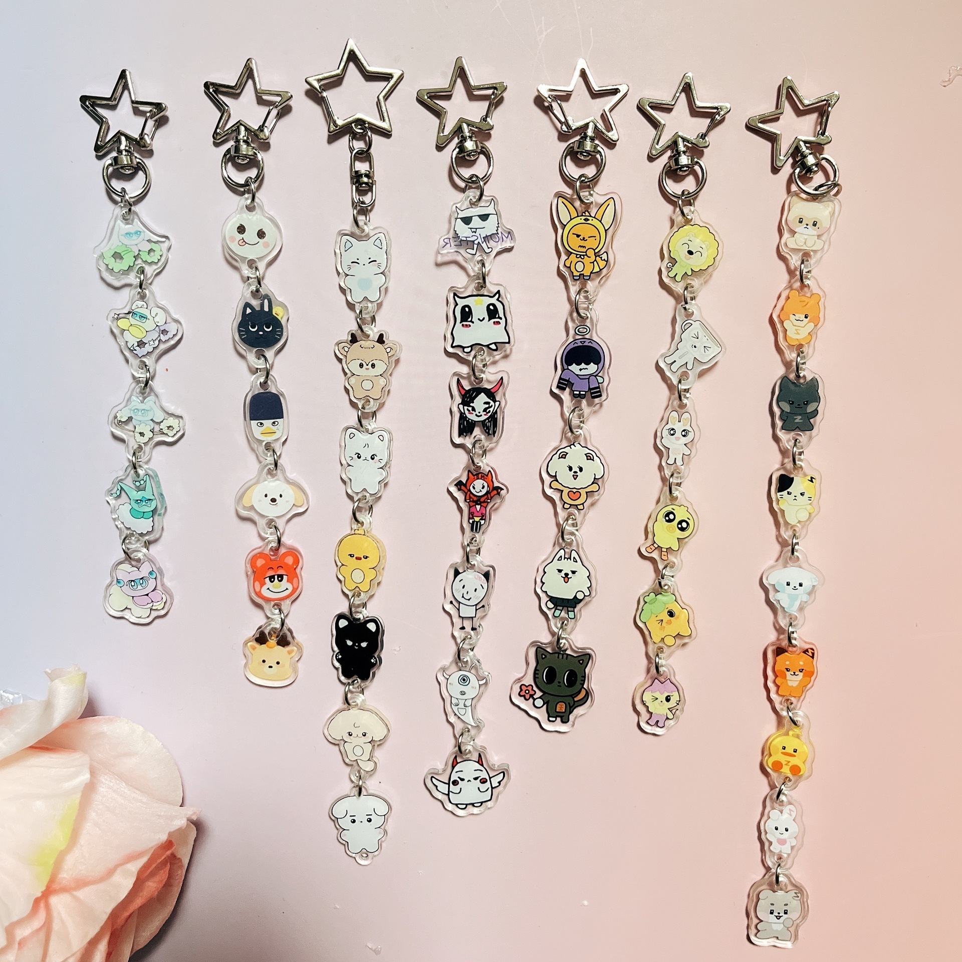 RIZZE NEWJEANS ZB1 celebrity merchandise: acrylic double-sided cartoon keychain
