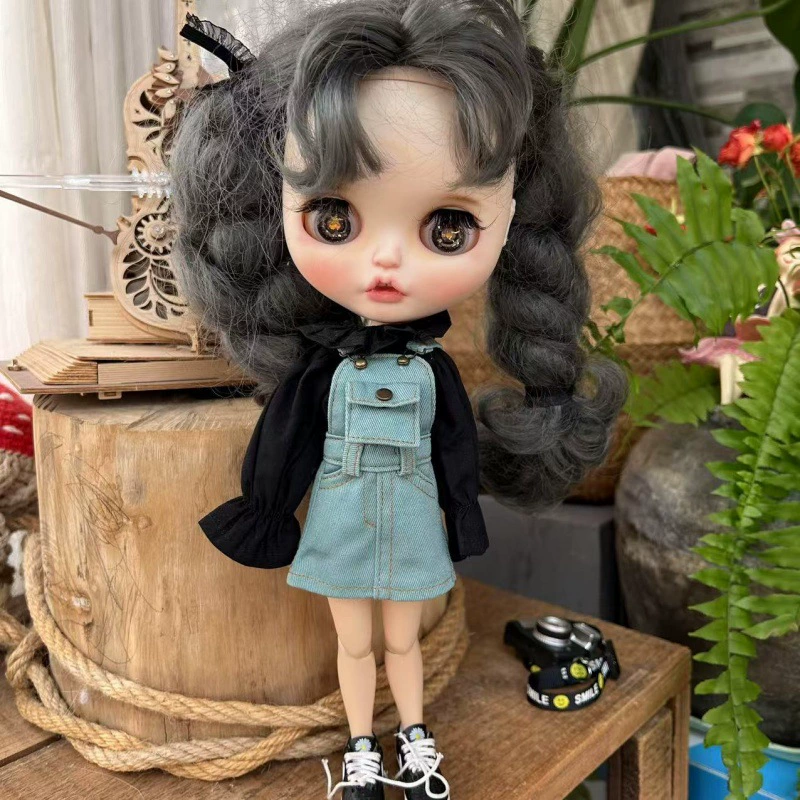 Тканевая юбка (Blythe) ob22/ob24 джинсовый комбинезон-юбка с передним карманом, одежда для куклы