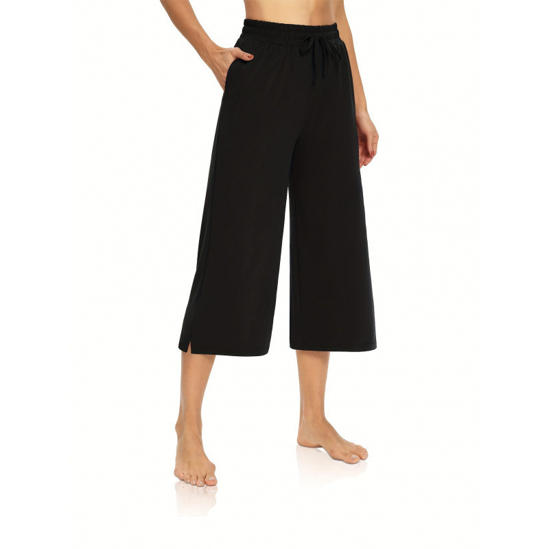 2025 New Cross-Border European and American Style Women's Plus-Size Wide-Leg Capri Pants Cross-Border Dropshipping