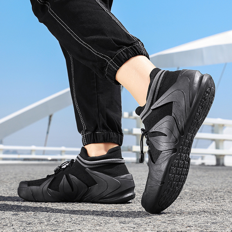 Zapatos de hombre que se pueden usar en cuatro estaciones, nueva tendencia de la moda, casual sin cordones, suela gruesa, punta redonda, zapatos de hombre transpirables deportivos de todo fósforo