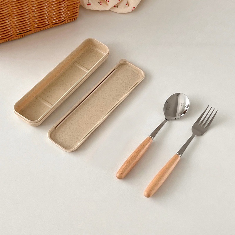 Juego de Cubiertos Occidentales Set de 3 Piezas de Acero Inoxidable y Madera, Pulido Espejo, para Regalos image 16