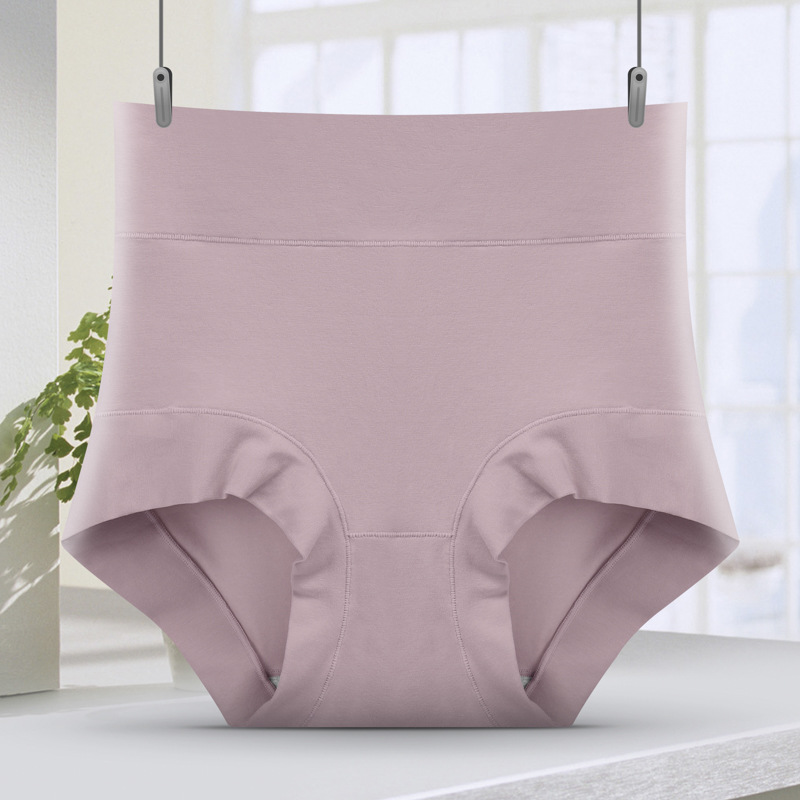 60S algodón cintura alta abdominal ropa interior de mujer 7A algodón antibacteriano cintura alta abdominal elevación de cadera de mujer triángulo ropa interior