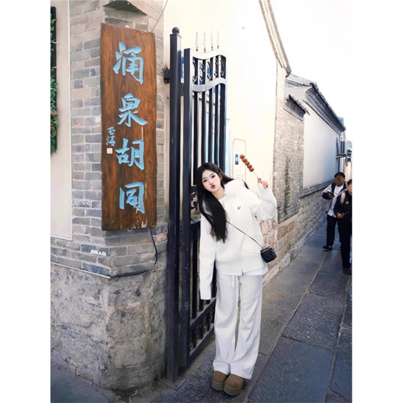 韩版慵懒风减龄软糯温柔连帽毛领针织衫女秋冬新款休闲百搭毛衣潮|undefined