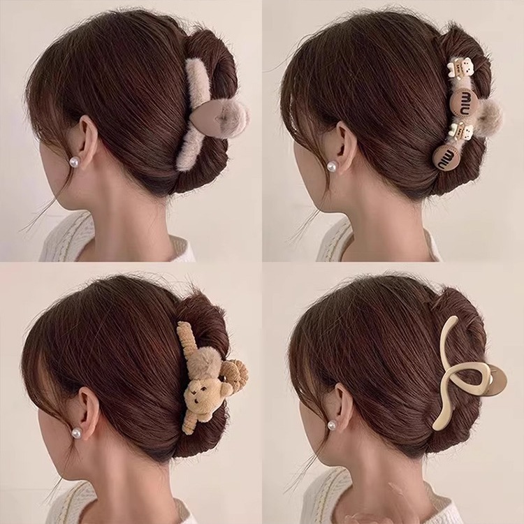 Meilad peludo clip de agarre para mujeres de alta sensibilidad más agujeros de agarre para el cabello clip de pesca clip de cabeza posterior