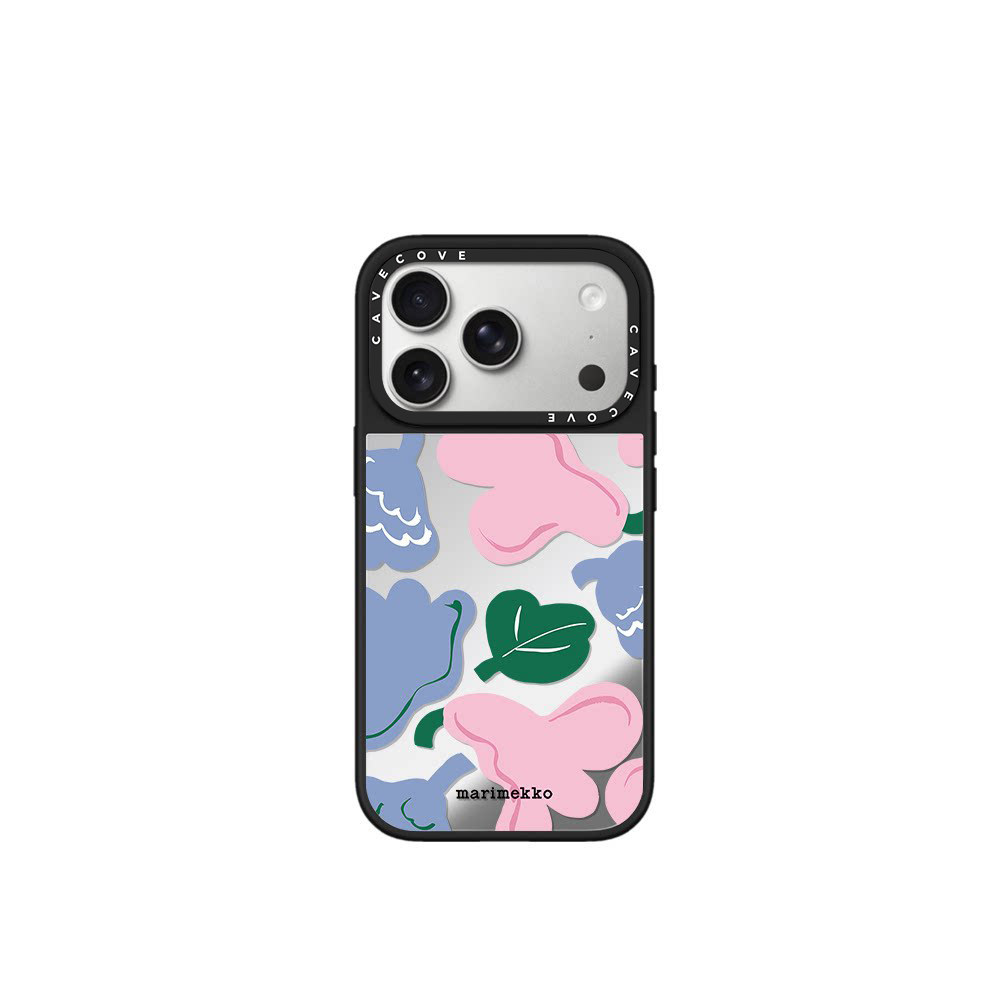 北欧风花卉印花适用iPhone16promax手机壳15pro镜面防摔14清新17