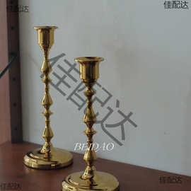 法式金属铁艺复古摆件黑色烛台圣诞万圣节装饰婚庆道具蜡烛架