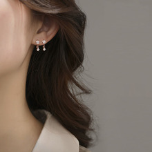 S925银韩版精致小花朵耳扣女韩国气质网红耳钉2022年新款潮耳环