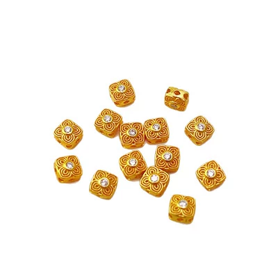 Zərgərlik ara hissələri | Gold-Plated Diamond Spacer Beads Spacer