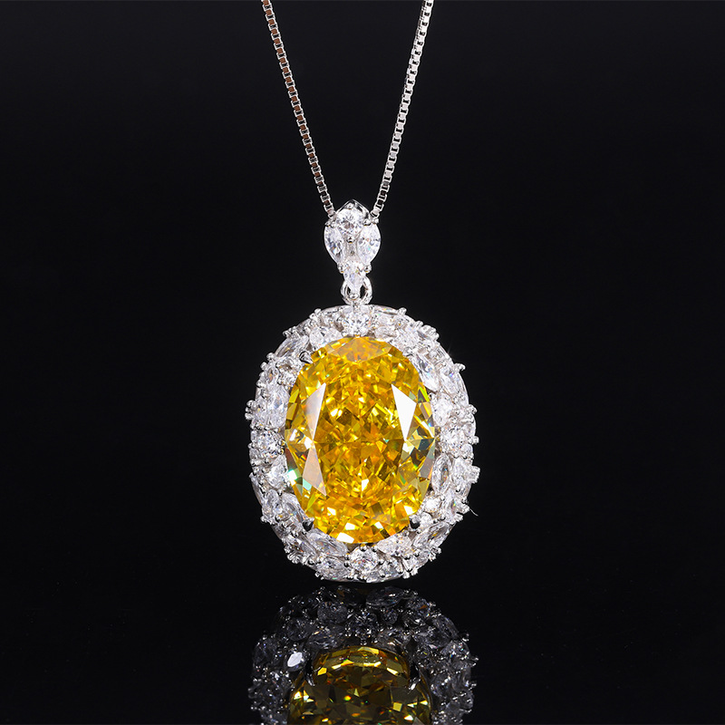 Zhuang Sheng joyería S925 plata retro moda Diamante de alto carbono de las mujeres huevo de Paloma 13*18 joyería de lujo colgante de las mujeres