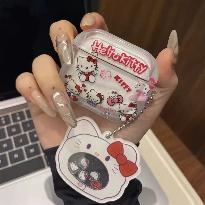 Interessante pantalla completa Kitty Airpodspro2 / 3 caso de auriculares bluetooth 4 generación 5 generación de caso de protección bluetooth de Apple