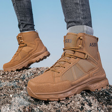 2025跨境新款四季户外鞋高帮徒步靴野作战训练鞋男外贸大码战术靴