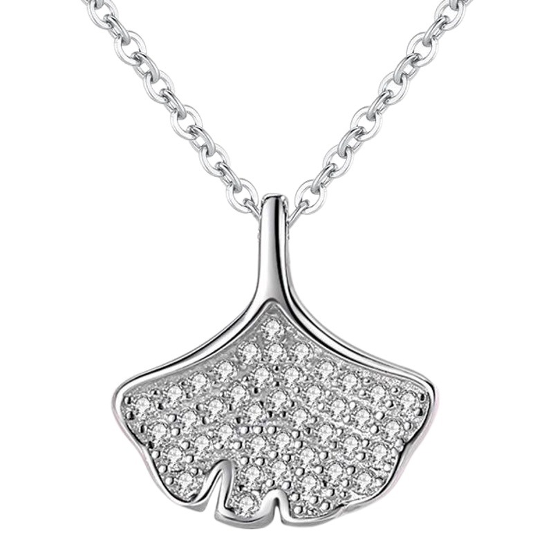 S925 plata esterlina ginkgo hoja collar mujer plata esterlina popular Red rojo elegante simple clavícula cadena ins viento frío para novia