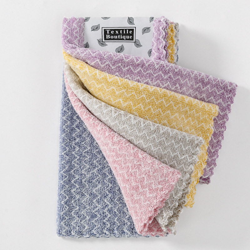 5 toallas de coral 30 * 30 toallas de cocina toallas de leopardo suave absorción de agua toallas de té transfronterizas