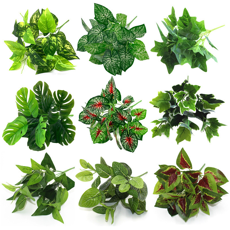 Amazon Cross-Border Wholesale Artificial Green Plant Combination for Home Decoration, Fake Green Plant Ornaments, Plastic Artificial Turtle Back Plant