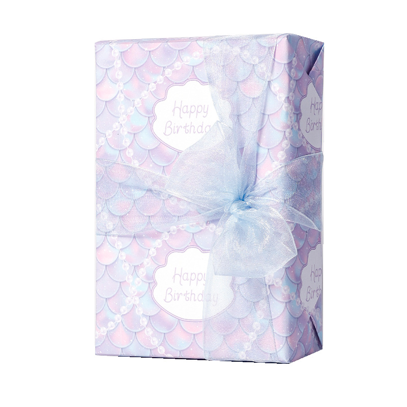 Amazon venta caliente papel de embalaje de vaca blanca día de los niños día de San Valentín inswind regalo caja de regalo papel de embalaje DIY