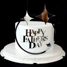 版权父亲节亚克力蛋糕侧面装饰父亲节快乐宇宙芒星亚克力蛋糕装饰