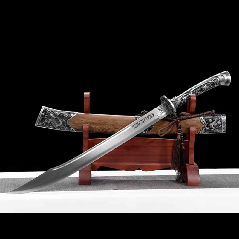龙泉市刀剑手工锻打宝剑牛尾刀高猛一体龙虎宝刀防身冷兵器未开刃