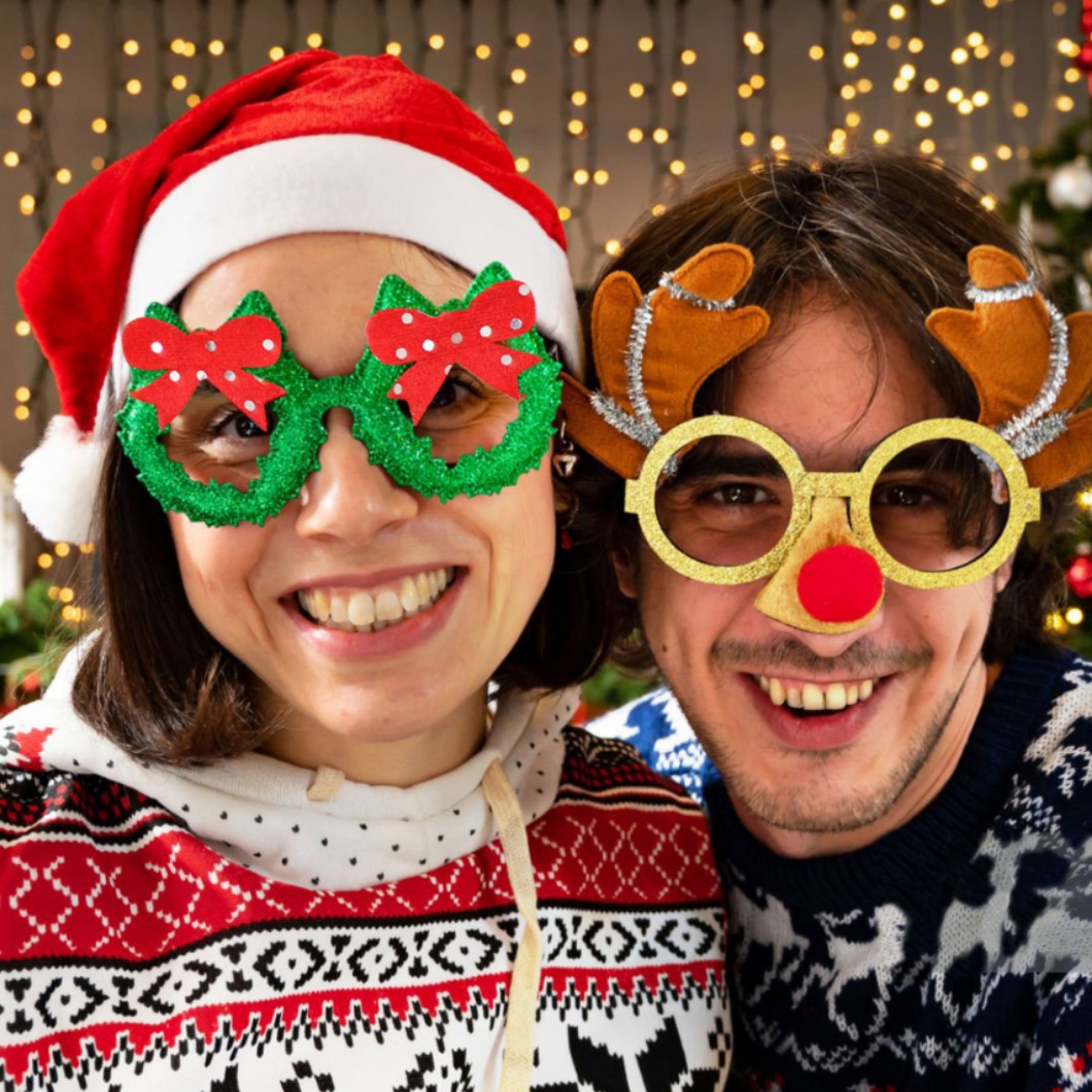 Gfas de mariposa transfronterizas, decoraciones de navidad, gafas de navidad, decoraciones de fiesta para niños, gafas de mariposa