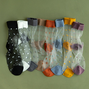 Socks women's summer thin tube socks glass stockings ladies long tube crystal socks breathable women's socks spot wholesale