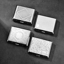 金属烟盒20支装手卷8.0粗支便携翻盖个性双面压花防潮抗压香烟盒