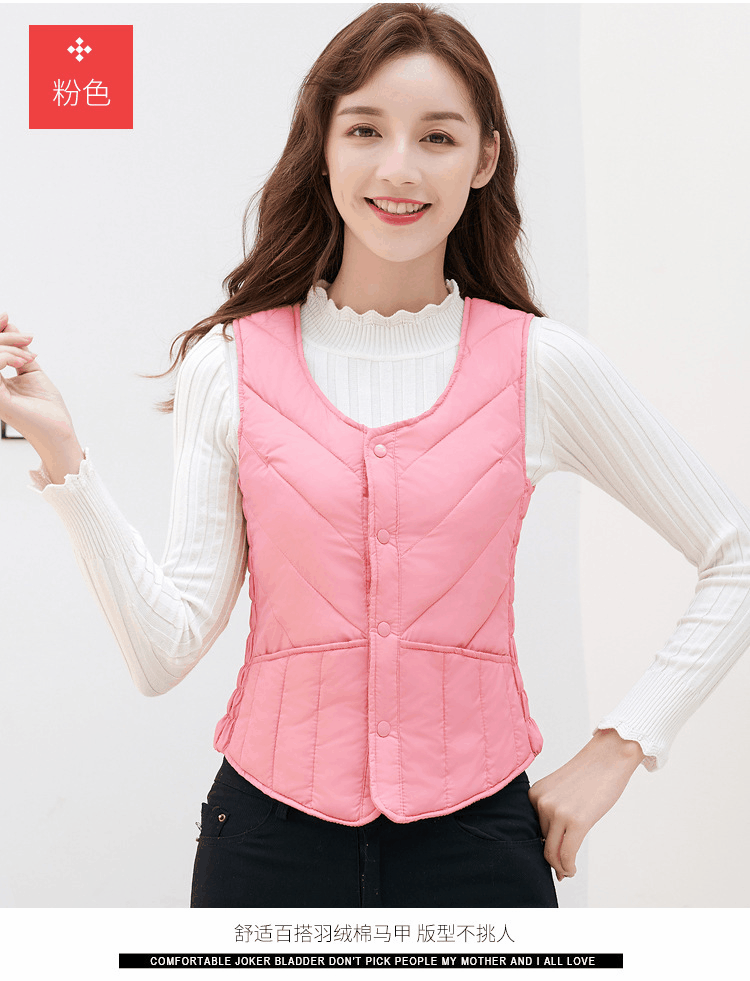 Женский хлопковый жилет, жилет на внутренней стороне, внешний жилет, зажим, приталенная теплая Талия для холодного женского короткого пальто, женская одежда