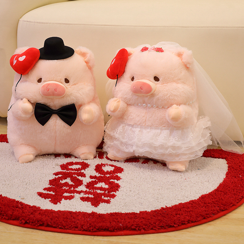 婚庆压床猪猪公仔娃娃情侣一对结婚礼物新婚喜娃婚房布置婚庆布置|undefined