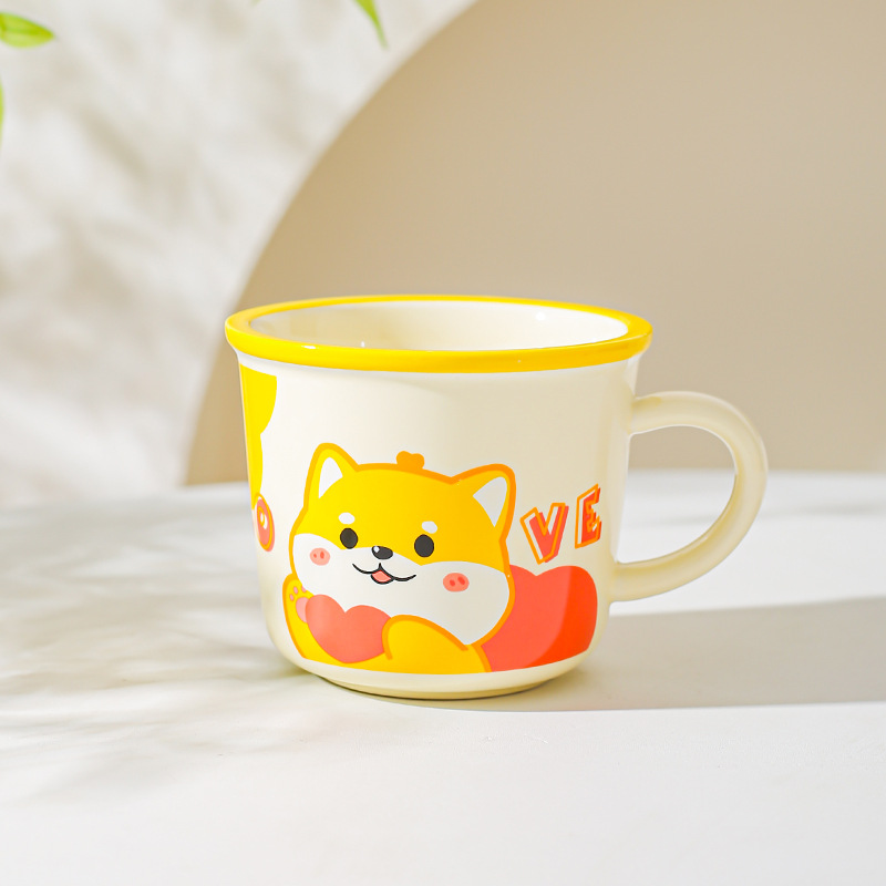 Diseño de nicho de oficina taza de agua, taza de dibujos animados, taza de marcas de animales, taza de desayuno de leche para parejas