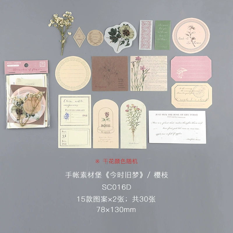 Набор декоративных коллажей Xin's old dream series — винтажные бумажные элементы, 4 дизайна
