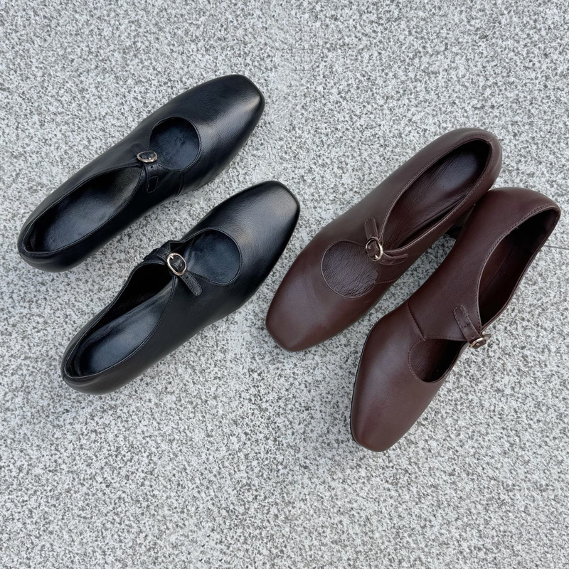 26 Autumn New Mary Jane Shoes, Soft Sole French Style Flat Square Toe Retro Shallow High Heel Shoes 26 Autumn New Mary Jane Shoes, Soft Sole French Style Flat Square Toe Retro Shallow High Heel Shoes