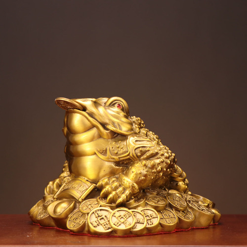 Yang Tong Ji Factory Wholesale Large Toad Figurine Three-legged Golden Toad Money Toad Bronze Gold Toad