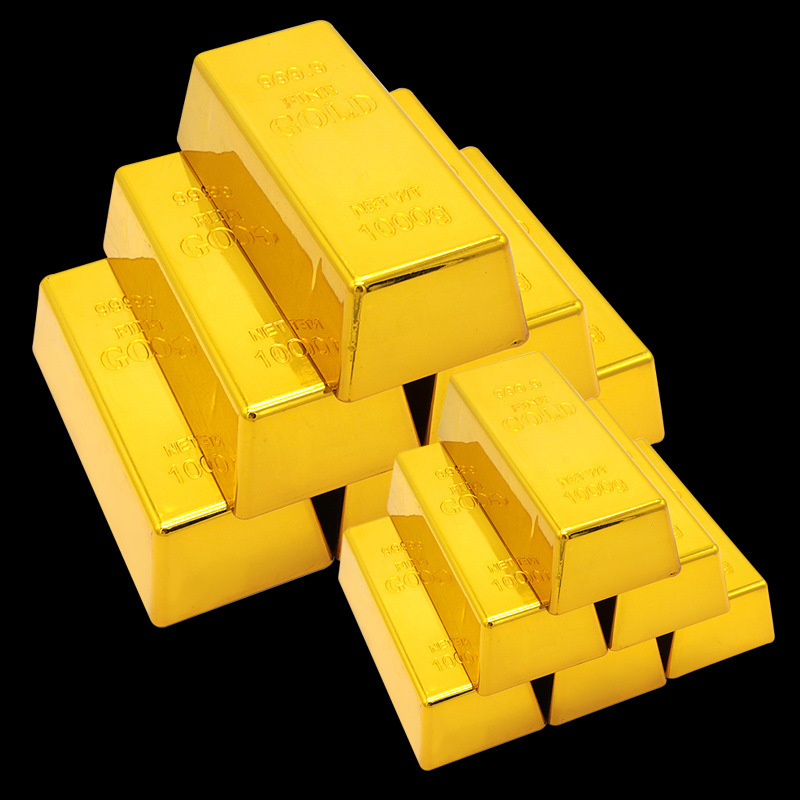 金元寶擺件招財進寶大小號仿真金銀元寶道具金條空心塑料裝飾品擺
