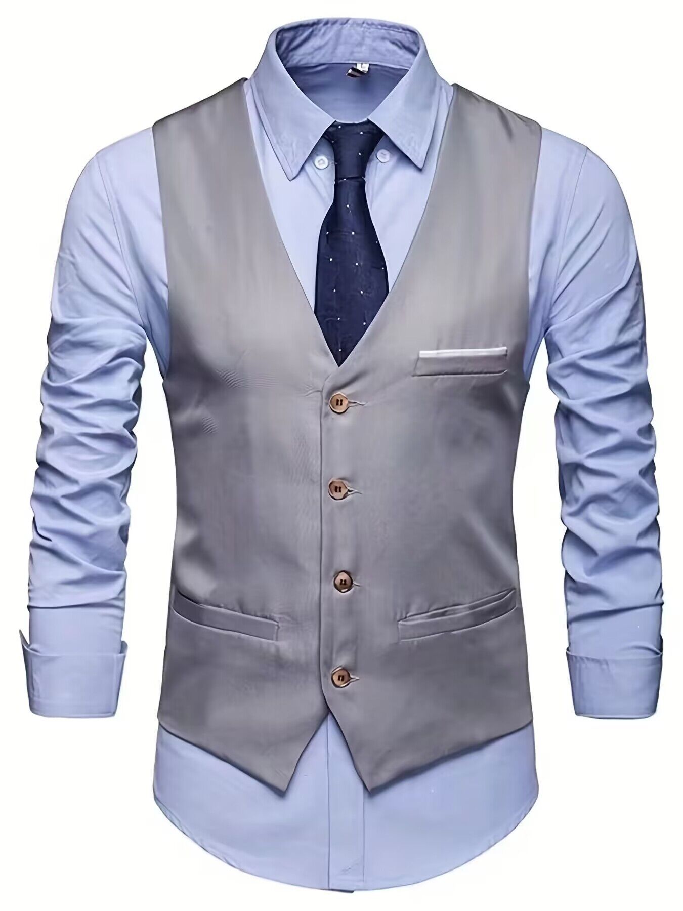 Código europeo 2024 primavera nueva ropa de hombre de comercio exterior transfronterizo europeo y americano simple chaleco de traje de caballero de un solo pecho