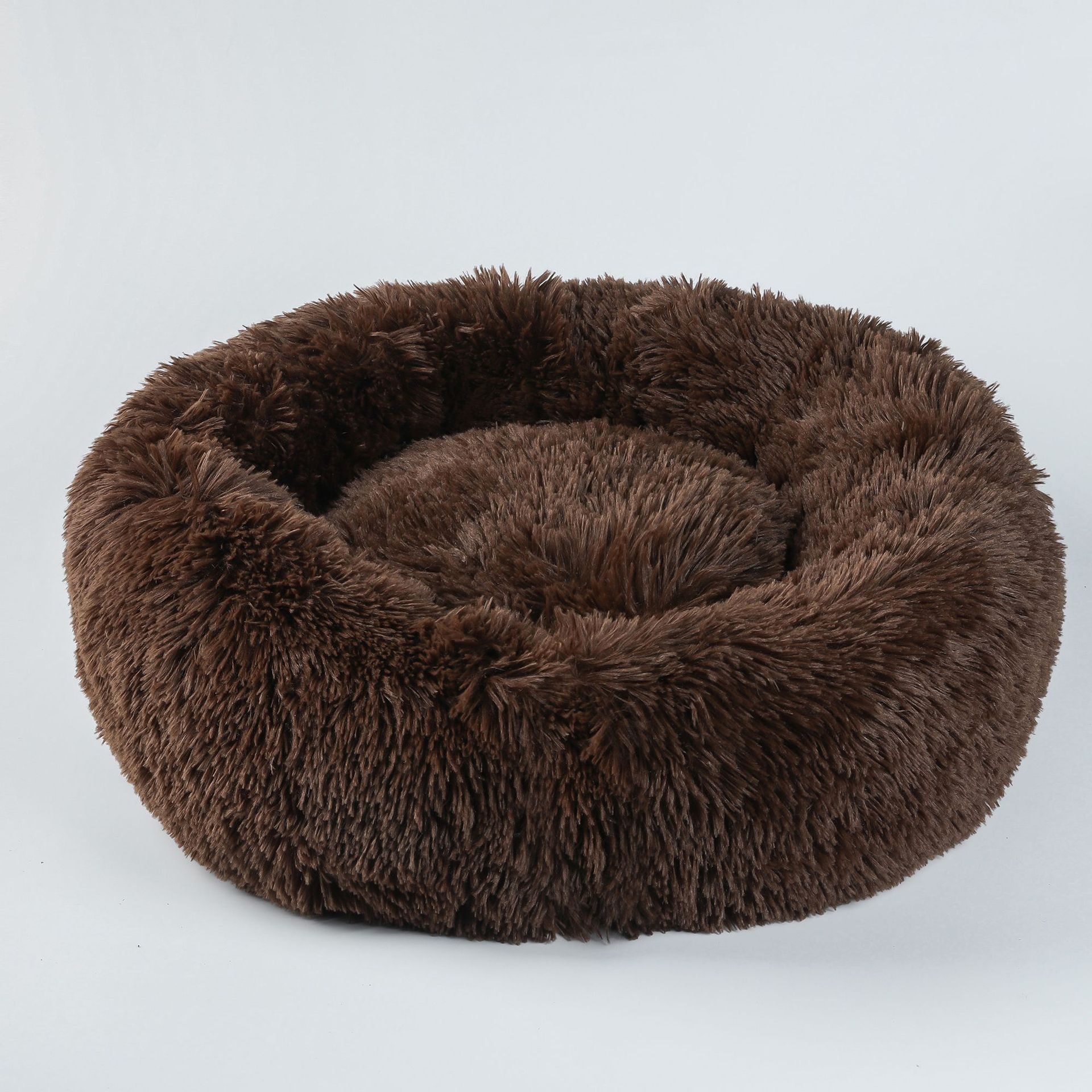 Almohadilla para mascotas mejorada, caseta para perros extraíble y lavable, forro redondo de felpa, camada para mascotas desmontable y limpiable, camada para gatos con cremallera