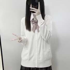 三股包芯纱学院风日系开衫外套校园裙子女装毛衣新款秋季穿搭外套