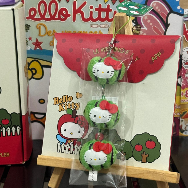 黑色草帽kitty帽宝宝挂件爱心扣公仔玩偶可爱赫本风挂饰钥匙扣|undefined