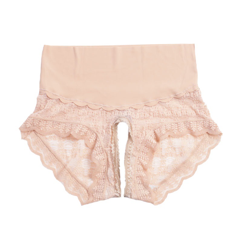 Nube de cintura alta encaje entrepierna abierta ropa interior las mujeres sexy tentación vientre libre contratación seda del hielo más tamaño calzoncillos inconsútiles