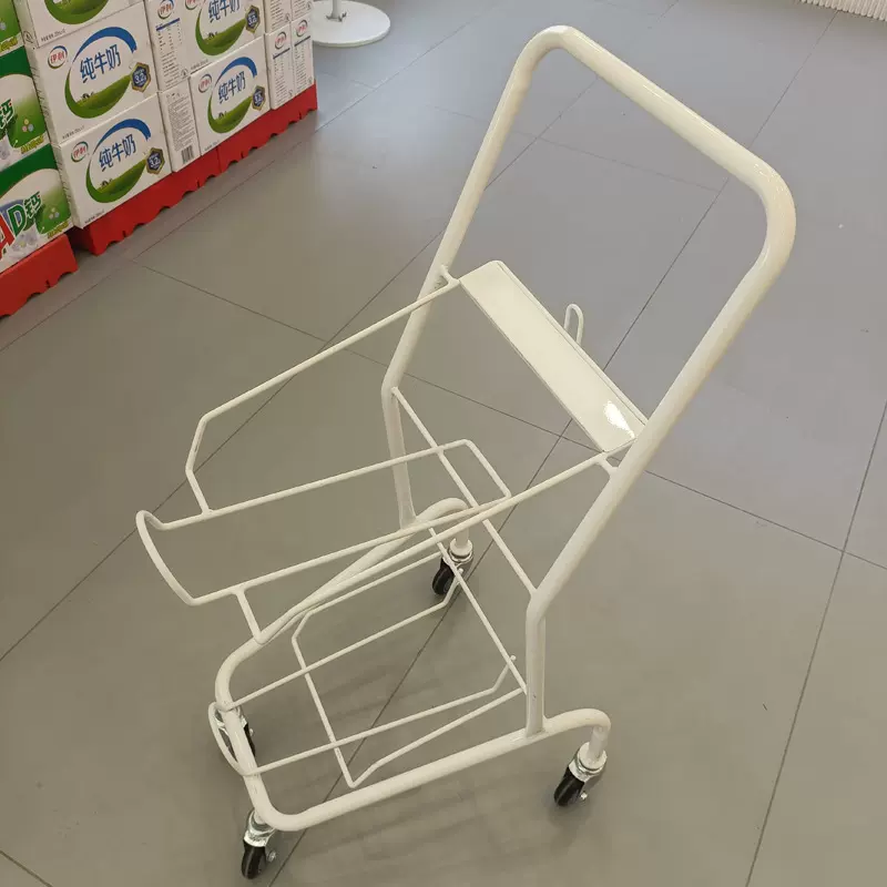 双层超市购物车家用零食车网红拍照手推车生鲜超市小型轻便推车