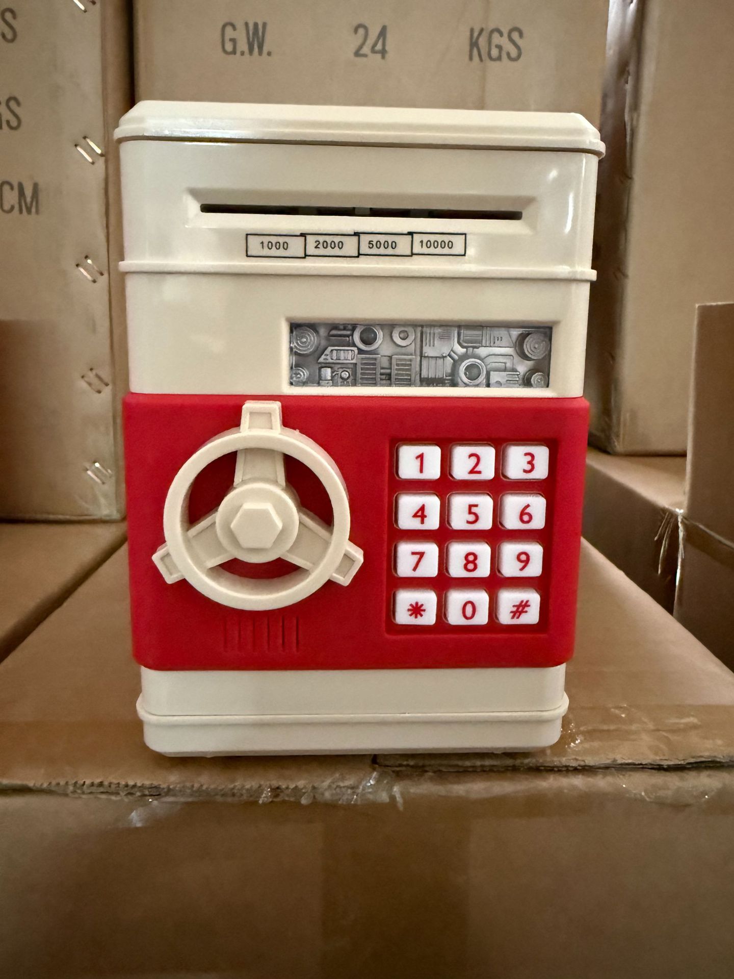 Caja de contraseña de dibujos animados para niños hucha atm caja de seguridad gabinete música rollo automático dinero hucha de ahorro juguetes de la máquina de almacenamiento image 17